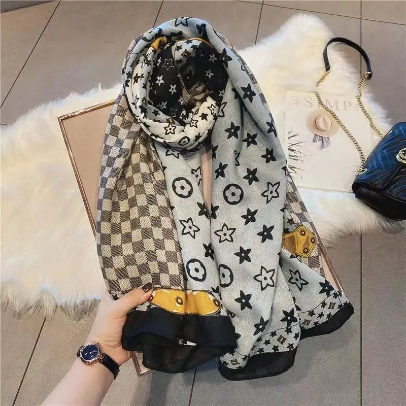 luxury brand winter cotton scarf