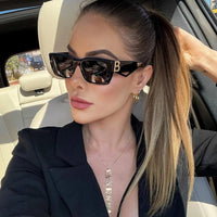 RBRARE 2024 New Fashion Square Sunglasses Women Personality B Word Trend Sunglasses Ins Sunglasses Ladies Gafas De Sol Mujer