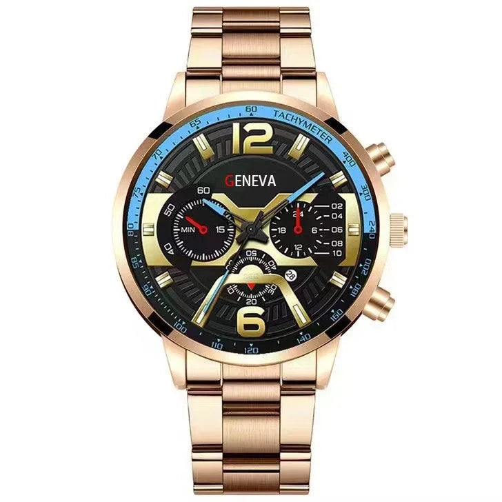 Watch  Luxury Gold Stainless Steel Quartz Wristwatch