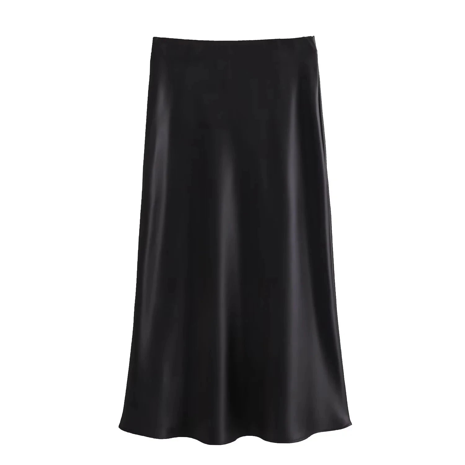 XNWMNZ Flowy Satin Midi Skirt