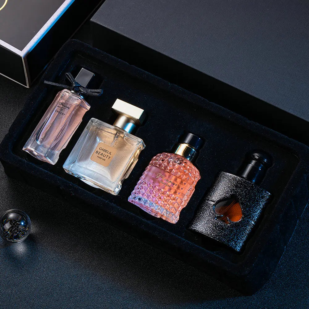 Coffret Cadeau Parfum Original 105 ml, Coffret Quatre Pièces, Parfum Frais et Longue Durée, Eau de Parfum, Parfum Floral Végétal, Parfum Frais