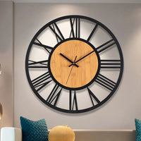 Large 3D Nordic Wall Clocks Roman Numerals Retro Round