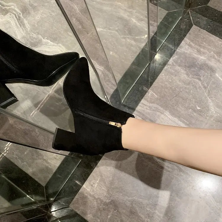 Women Ankle Boots Black Leather