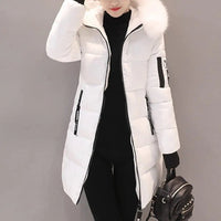 Warm Windproof Winter Coat Hooded Cotton Jacket with Zipper Pockets