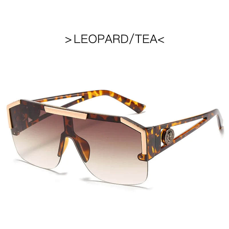 New large frame lion head one-piece sunglasses