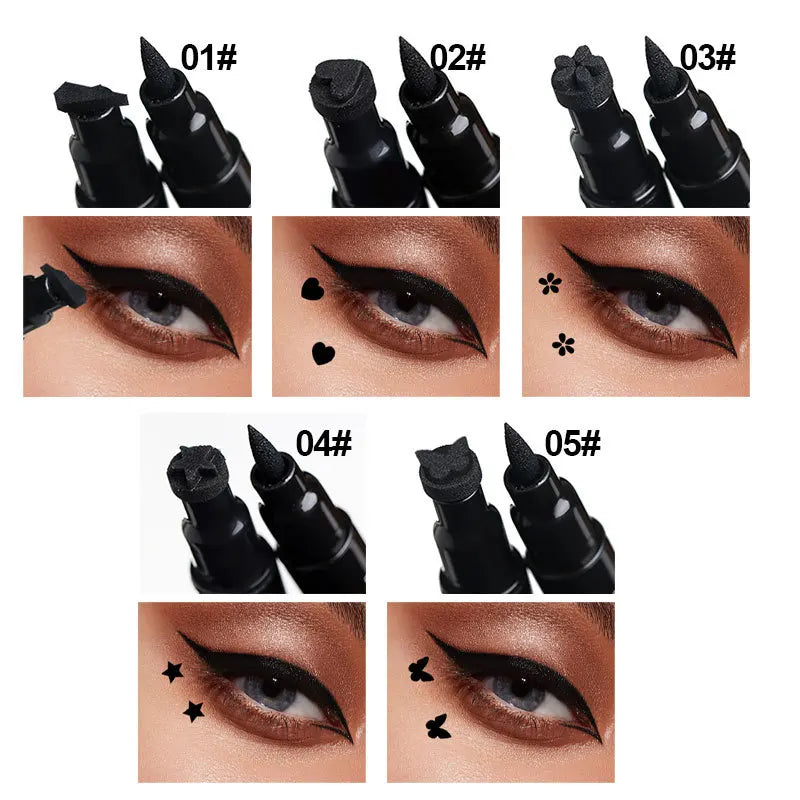 Liquid Eyeliner Stamp Marker Pen Waterproof Long Lasting Double-ended Cosmetic Makeup Eye Liner