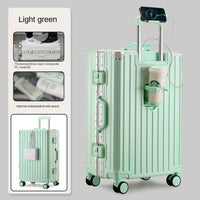 Travel Suitcase with USB Cup Holder, Aluminum Frame