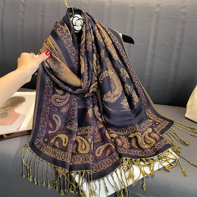 Luxury Brand Pashmina Cashmere Scarf