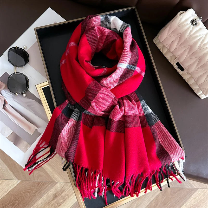 Fashionable cashmere imitation scarf for autumn and winter