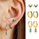 14k Gold Plated Small Zircon Stackable Hoop Earrings SetAzizaK