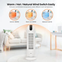 Sejoy 2000W Home Electric Heater 220v Space Heater PTC Ceramic Heater, with Timer, Auto Oscillation, 2 Speed Heating Fans