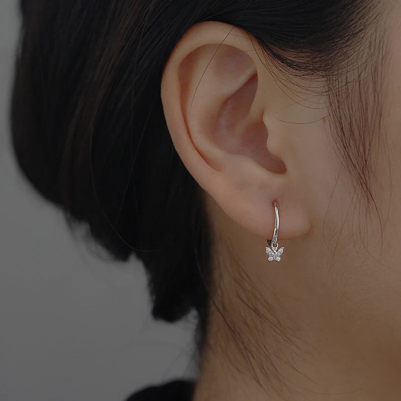 White crystal earrings (925)