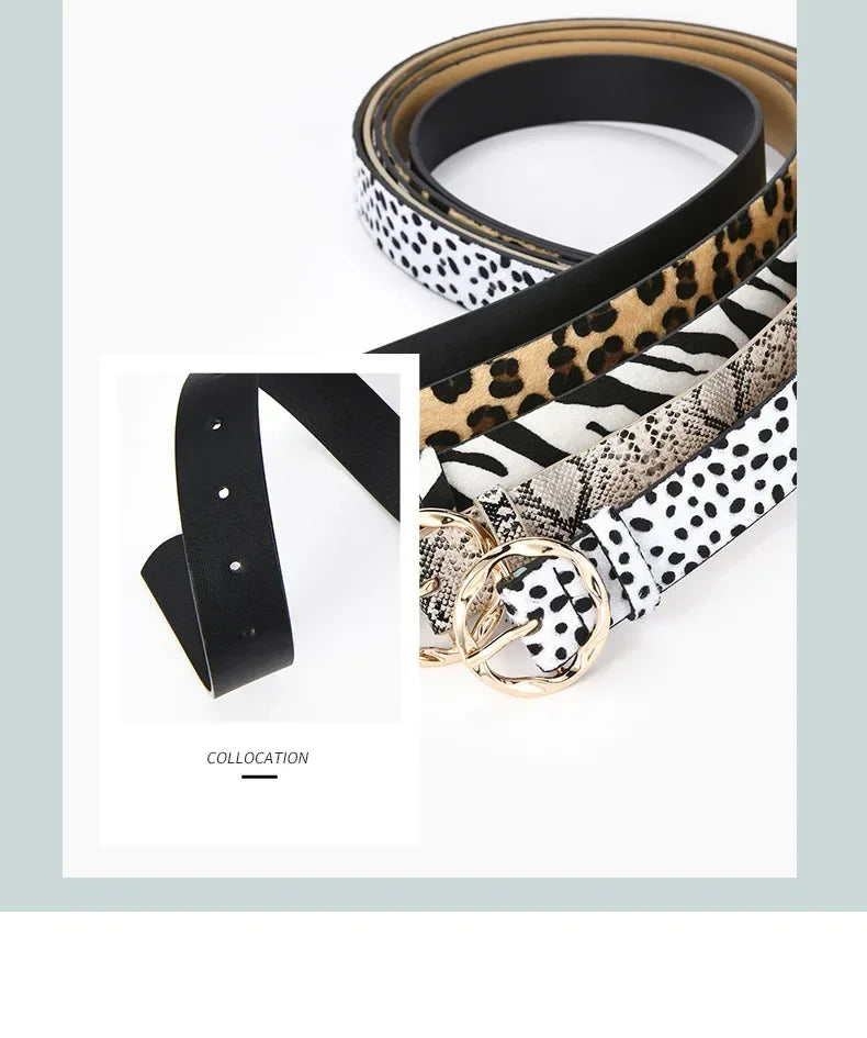 Personalized Leopard and Snake Pattern Belt