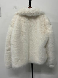 fur turn-down collar coat long sleeve cardigan