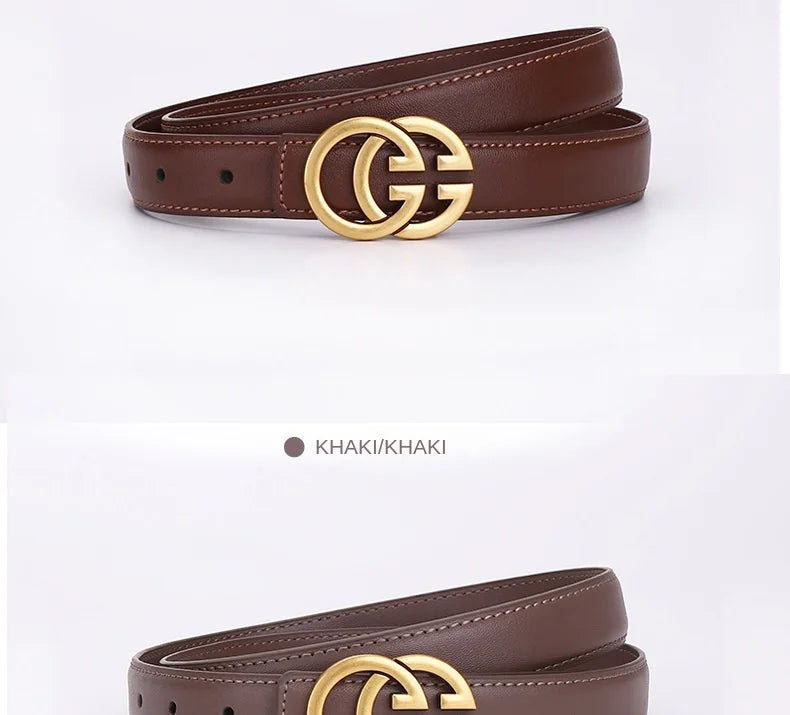 Women’s PU Leather Belt With Moon Temperament Button