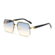 Retro Oversized Double Bridge Metal Sunglasses UV400