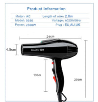 For hairdresser and hair salon long wire EU Plug Real 2300w power professional blow dryer salon Hair Dryer hairdryer