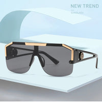 New large frame lion head one-piece sunglasses