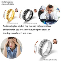 Stainless Steel Rotating Anxiety Rings with Roman Numerals