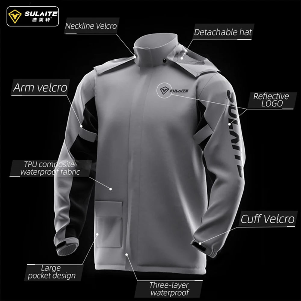 Men and women Jackets and pants Waterproof and breathable reflective raincoatAzizaK