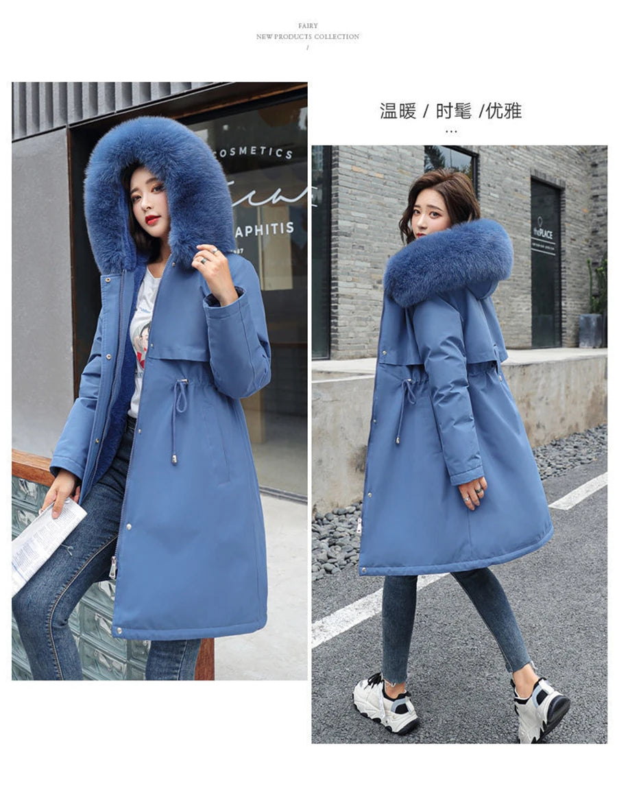 warm padded faux fur coat