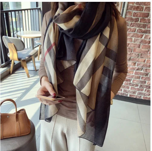 luxury brand winter cotton scarf