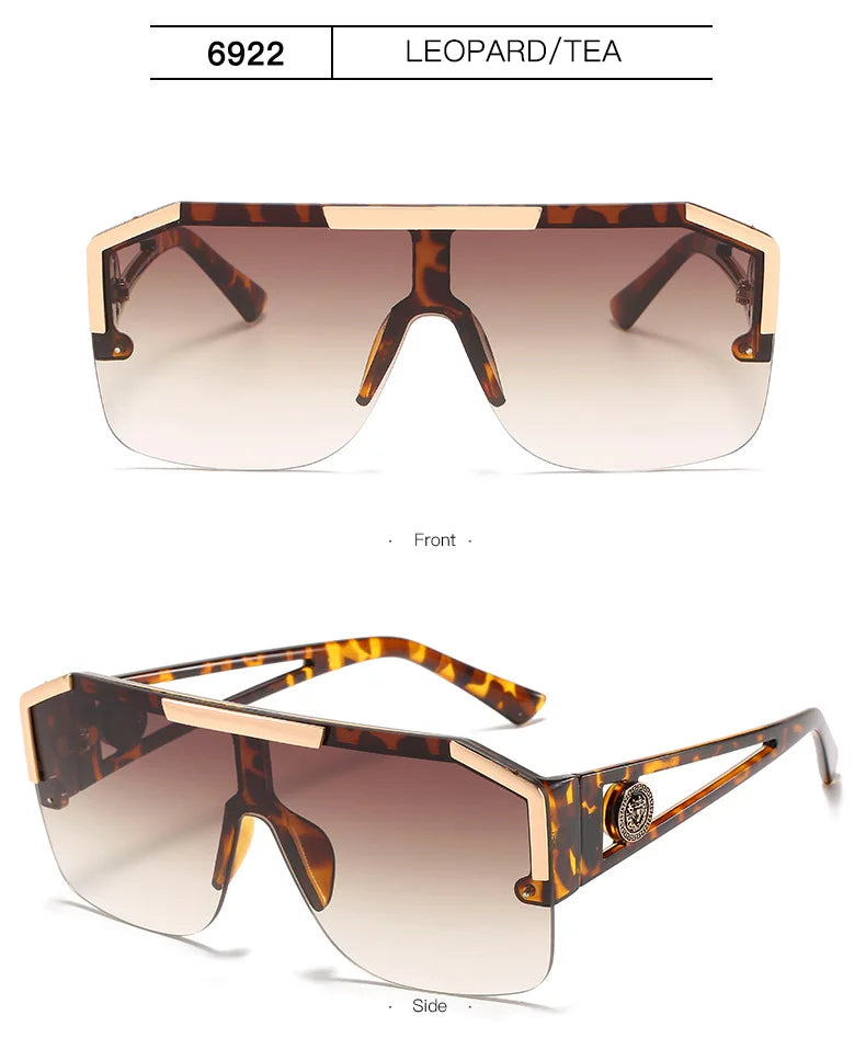 New large frame lion head one-piece sunglasses