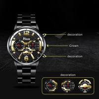 Watch  Luxury Gold Stainless Steel Quartz Wristwatch