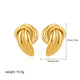 Gold Plated Textured Knot Twisted Geometric Stud Earrings