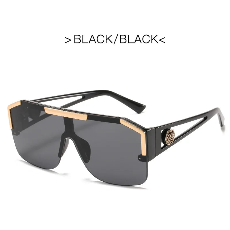 New large frame lion head one-piece sunglasses