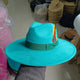 Suede fedora hat with heart shaped top, 3.75" brim