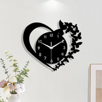 Heart Shaped Frameless Acrylic Silent Clock