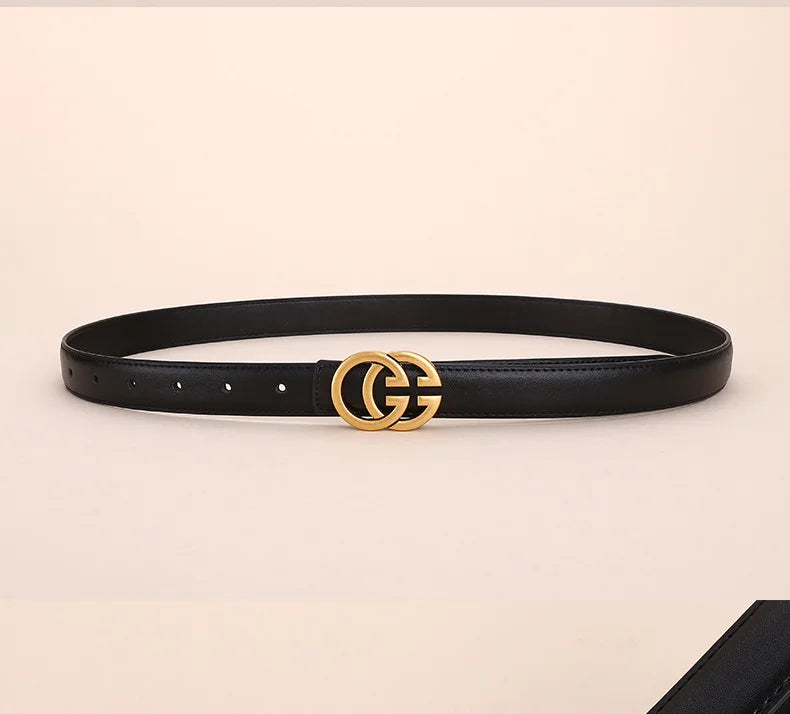 Women’s PU Leather Belt With Moon Temperament Button