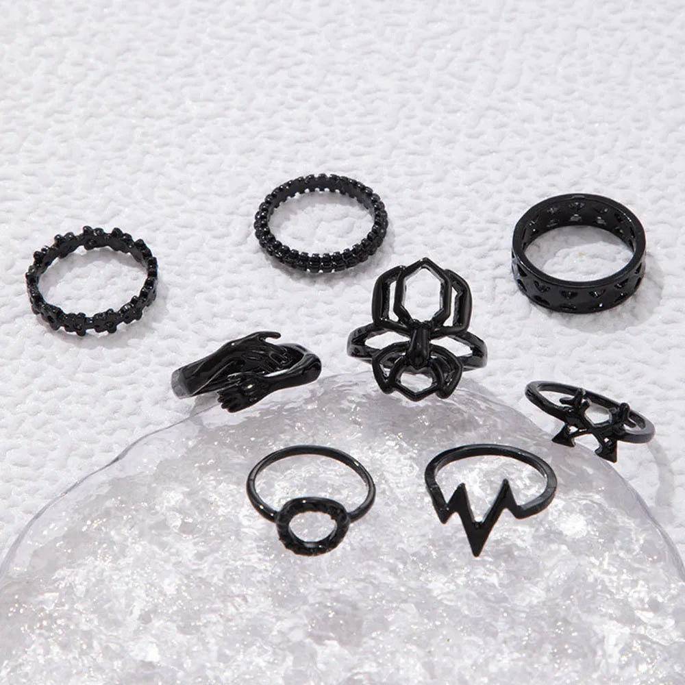 punk rings mix styles, flower, Tai Ji, heart...