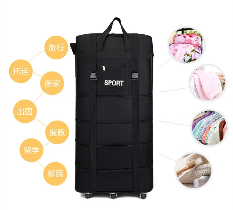 Oxford Expandable Foldable Rolling Travel Bag