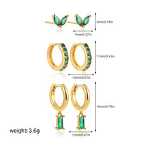 14k Gold Plated Small Zircon Stackable Hoop Earrings SetAzizaK