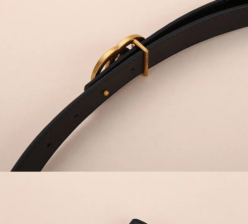 Women’s PU Leather Belt With Moon Temperament Button