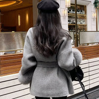 Premium Double-Faced Genuine Wool Fur Coat