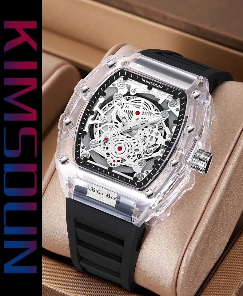 UTHAI BK134 Personalized Transparent Hollow Barrel Quartz Watch