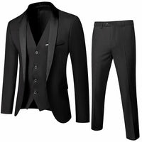 Men’s British Style Slim Suit 3 Piece Set Jacket Vest Pants