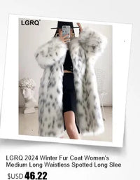 fur turn-down collar coat long sleeve cardigan