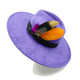 Suede fedora hat with heart shaped top, 3.75" brim