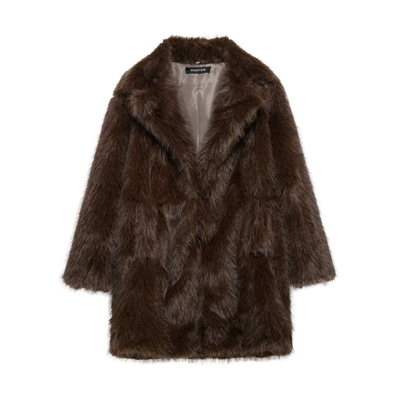 TRAFZA Faux Fur Effect Coat