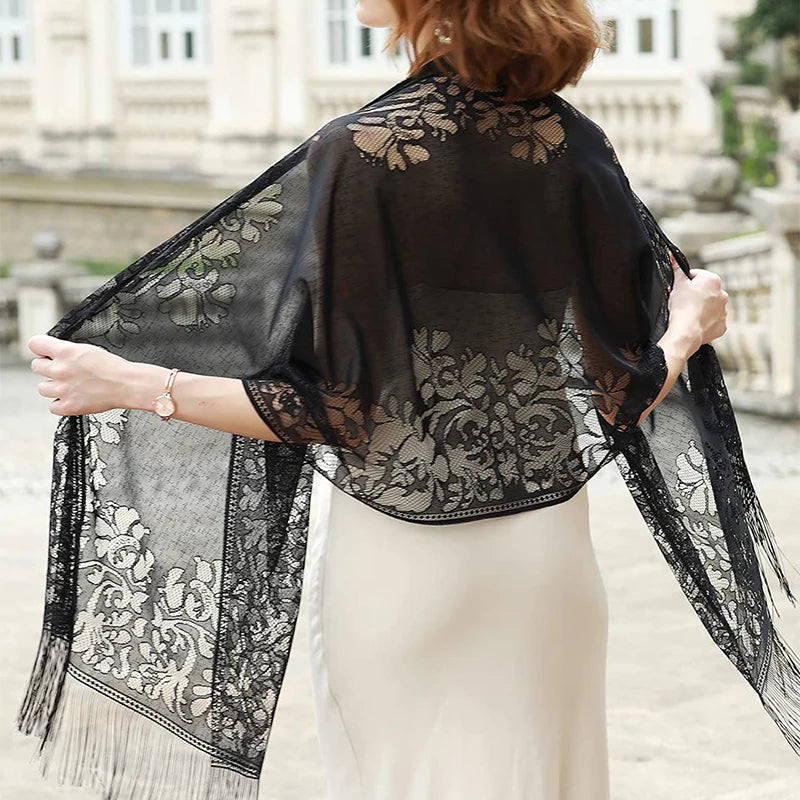 New embroidered lace shawl