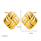 Gold Plated Textured Knot Twisted Geometric Stud Earrings