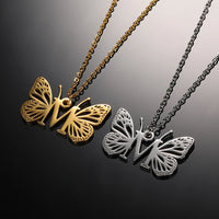 A - Z Initial Letter Collar Butterfly Necklace For WomenAzizaK