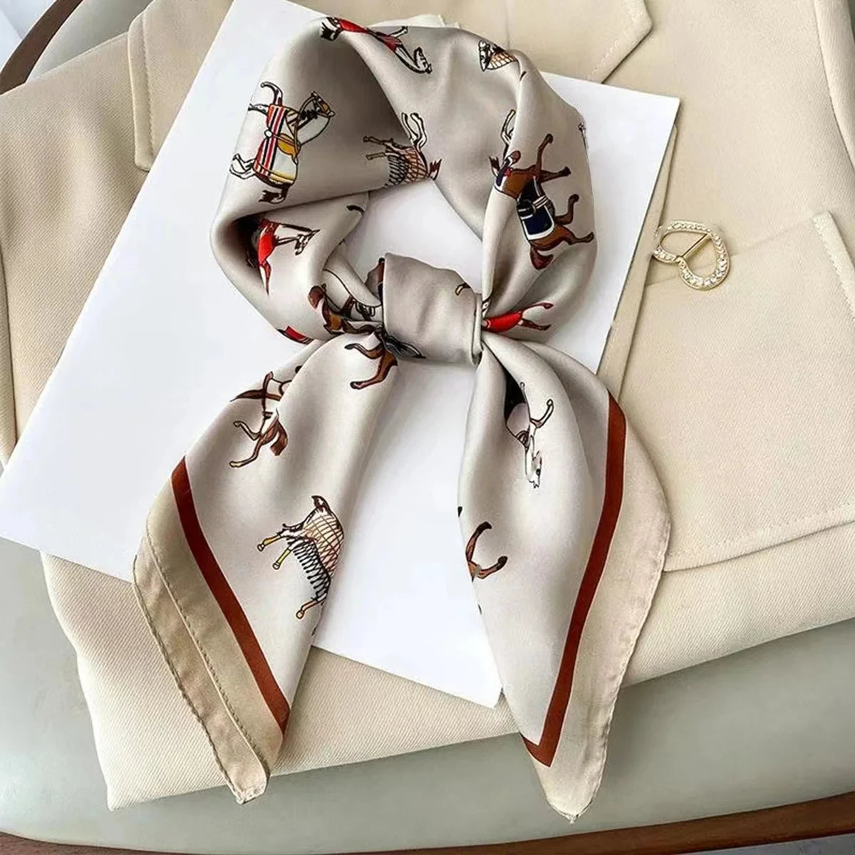 Luxury Brand Fashion Silk Square Scarf 70cm