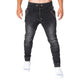 Jeans d'été pour hommes, jeans moto, jeans skinny, poches tendance, pantalon crayon en denim, pantalon en denim noué à la cheville