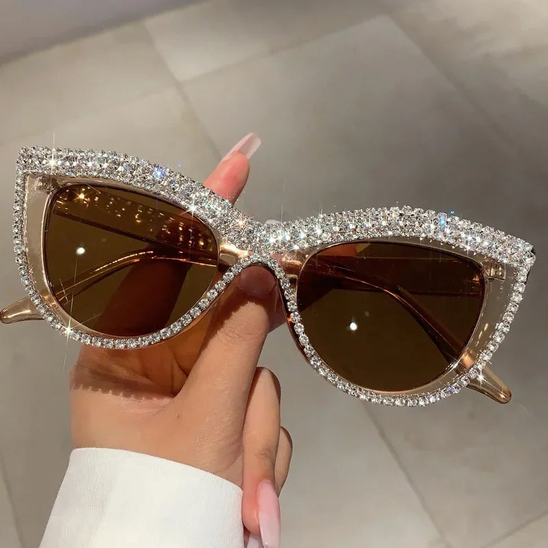 Vintage Cat Eye Sunglasses with Rhinestones