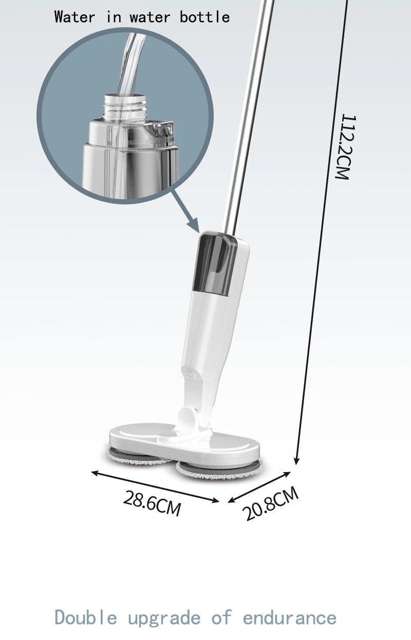 Balai essoreur électrique sans fil, rotation à 360°, nettoyage 2 en 1, utilisation humide et sèche